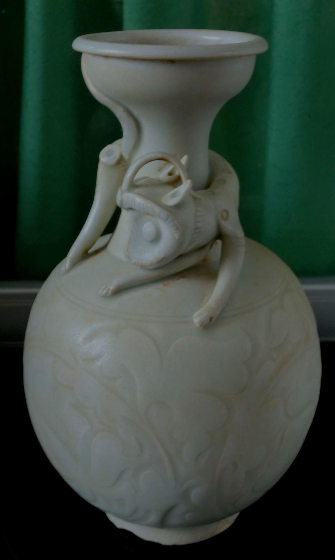 岀土包老 珍贵高古瓷 宋 湖田窑青白釉《高浮雕