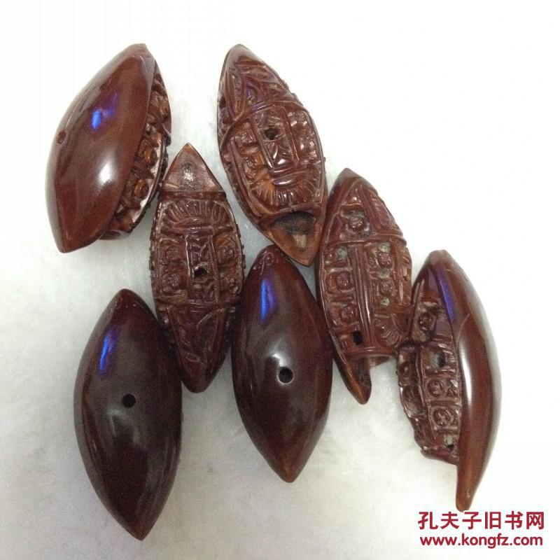 2f156j07雨辰款7粒老油核橄榄核单籽小船