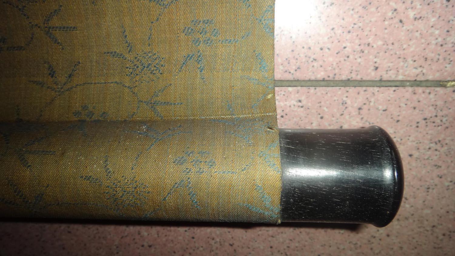 清或民国,老绢画中堂一幅,画工一流,原装老裱,红木轴头