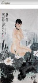 ★★ ：款不识，四尺人物，尺寸：136×68厘米（四尺）