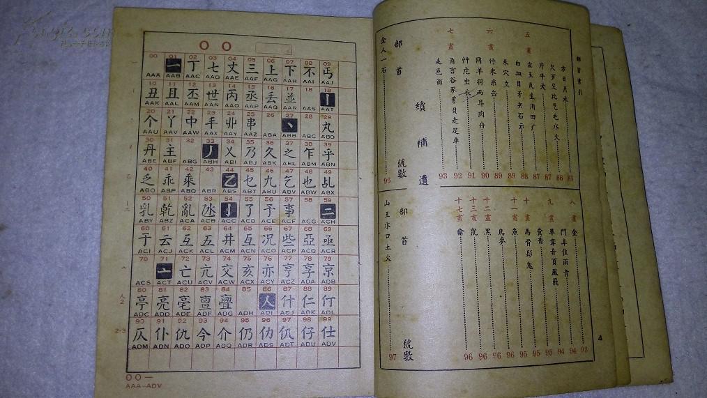 民国 双色套印 张相辅编《改良新编明密电码书》品佳如图 1947年10月