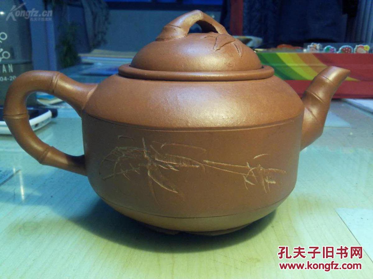 【文革】名家 紫砂 竹鼓壶(任淦庭的儿子任小松:小石刻)