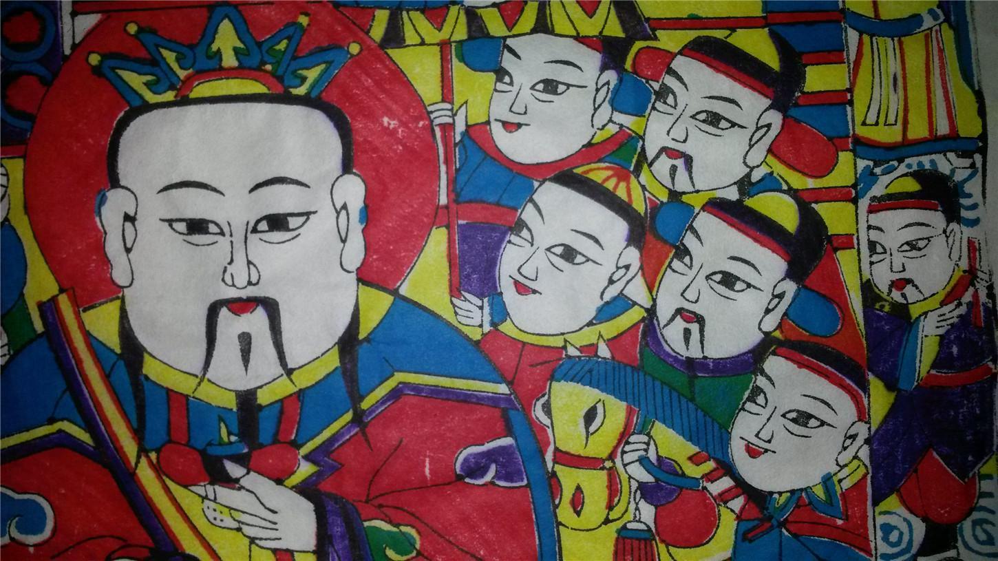 杨家埠木版年画版画大全之159*大号灶王45*68cm