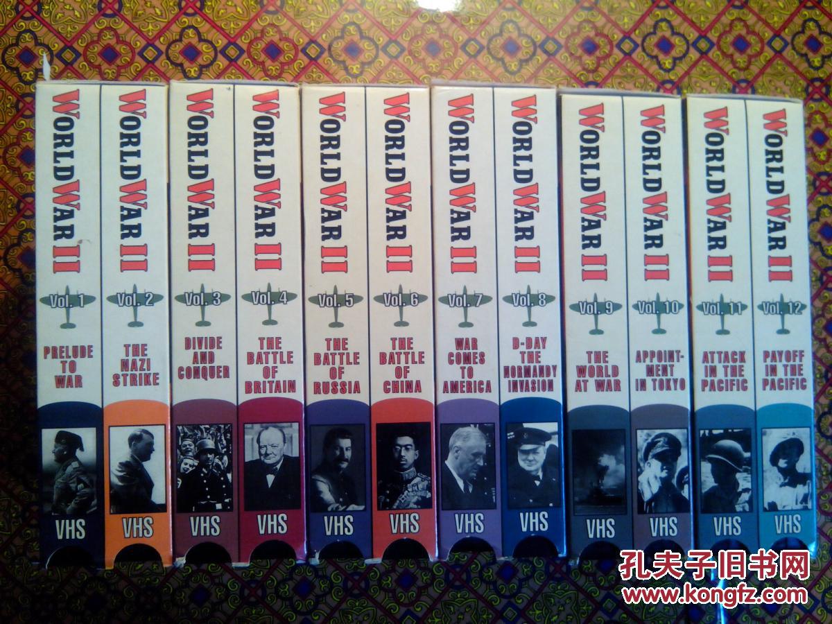 worlwarⅡvideocassettes第二次世界大战盒式录像带六盒十二盘