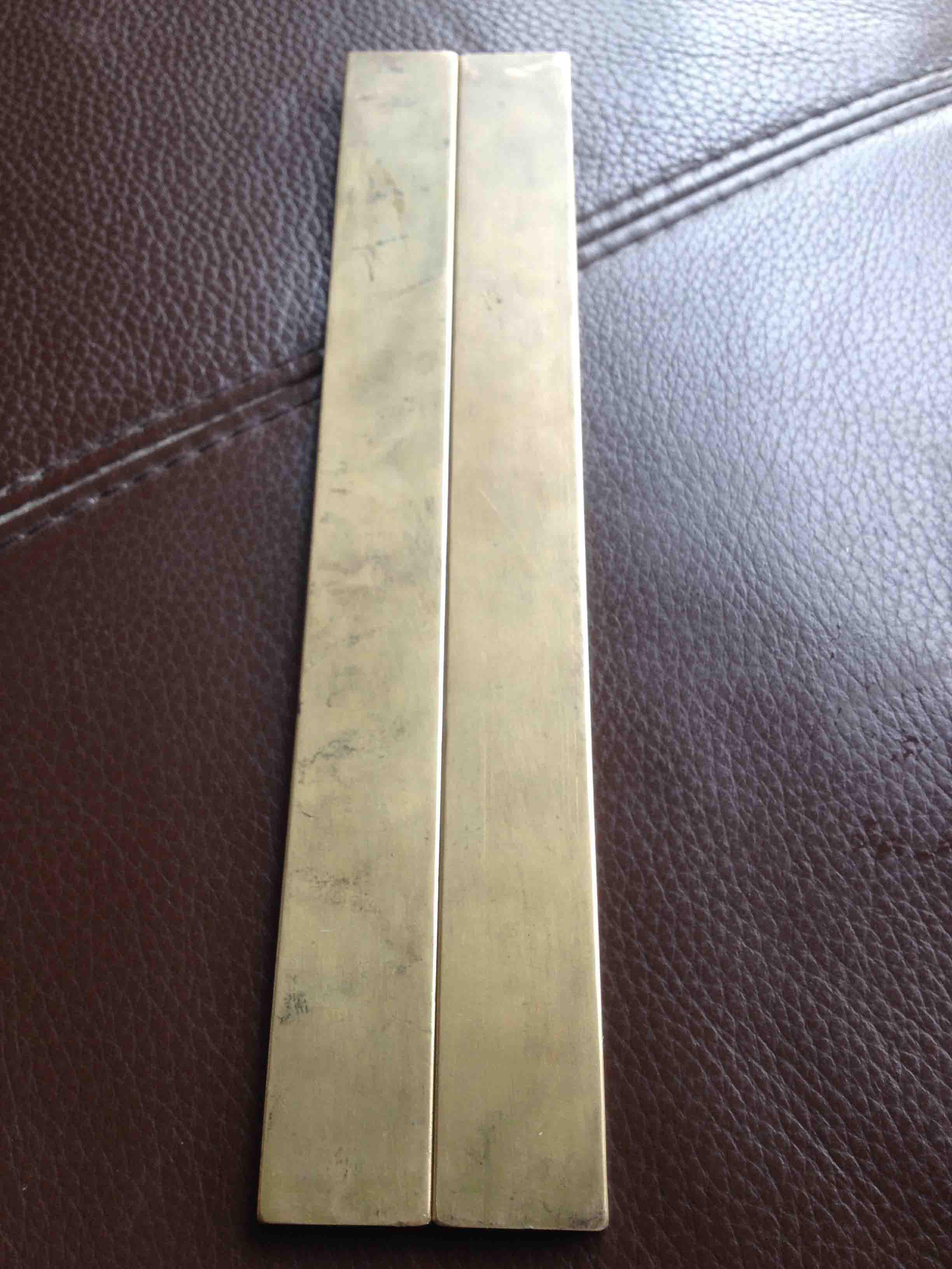 钱允治款铜镇尺,搓银,搓红铜