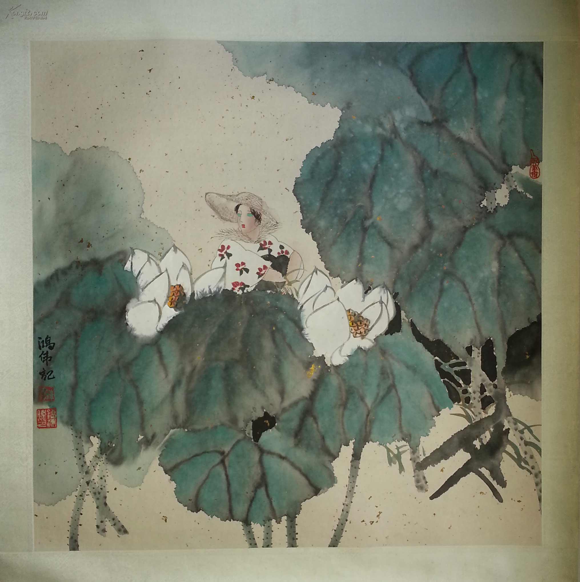 羽桐轩名家字画书画中国画人物画中国美协会员刘鸿伟四尺斗方