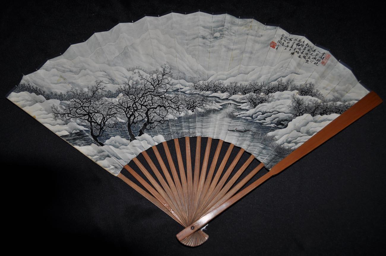 【陶冷月】雪景山水 【宋育德】书法成扇 包老保真