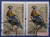 普31，中国鸟40分 绿尾虹稚双连票--早期邮票甩卖--实物拍照--保真