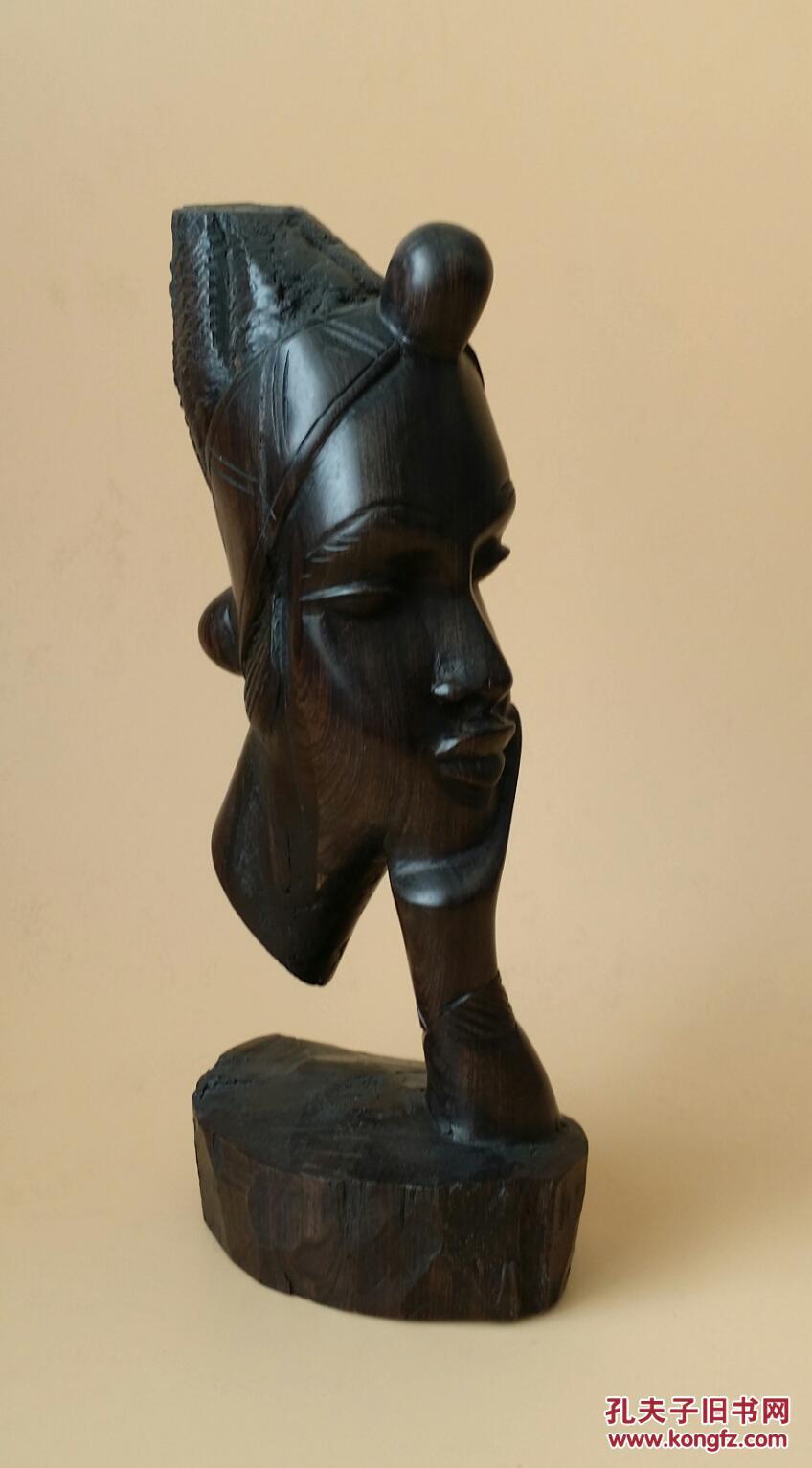 非洲黑木雕少女头像
