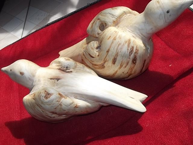 天然的松树瘤子,不大不小,恰巧构成一对和平鸽翅膀,《和平鸽》.