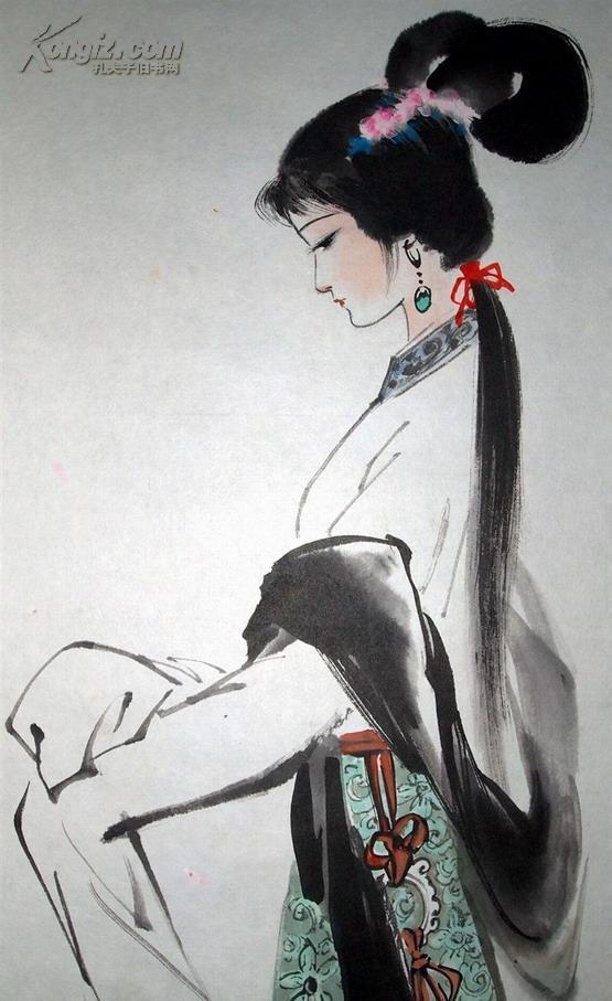 当代--广西艺术学院教授--黄旭--《黛玉》