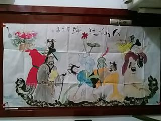 中国当代著名书画家：孙广福--精品国画《八仙过海》一幅（宣纸，软片，画心尺寸：135CM*114CM)作品终生保真。【货号：上-117】