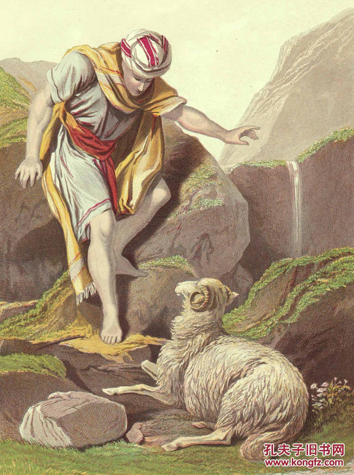 1880年彩色石版画迷途羔羊324237cm