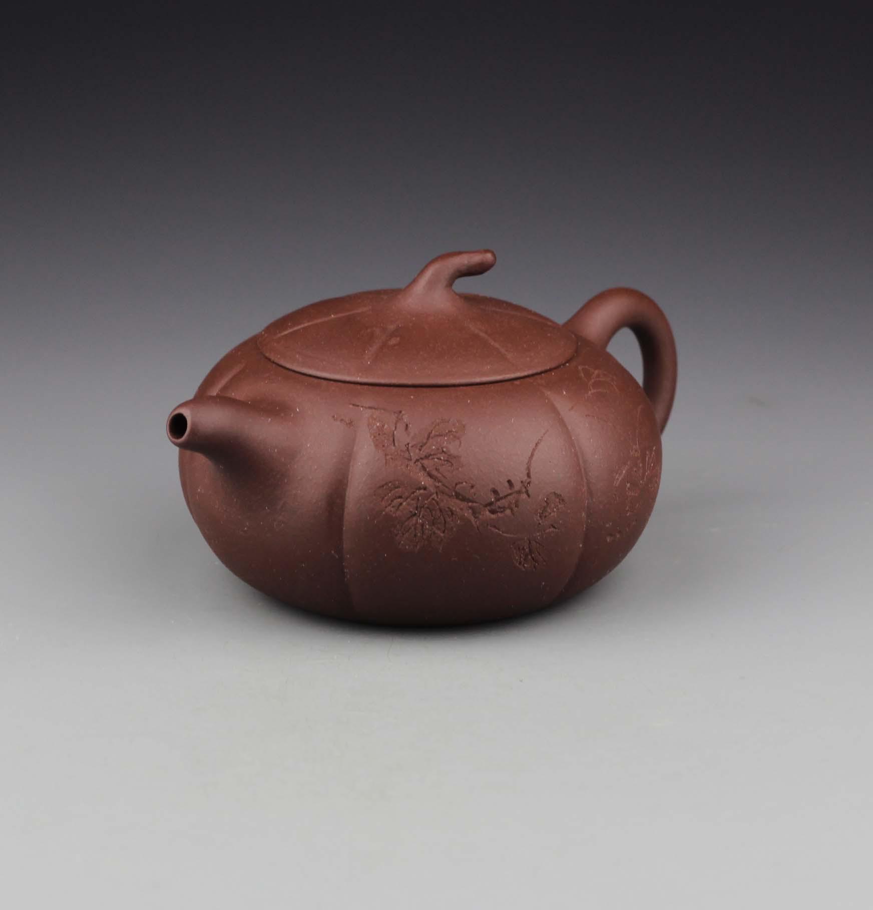 正品宜兴紫砂壶周婷柿扁壶