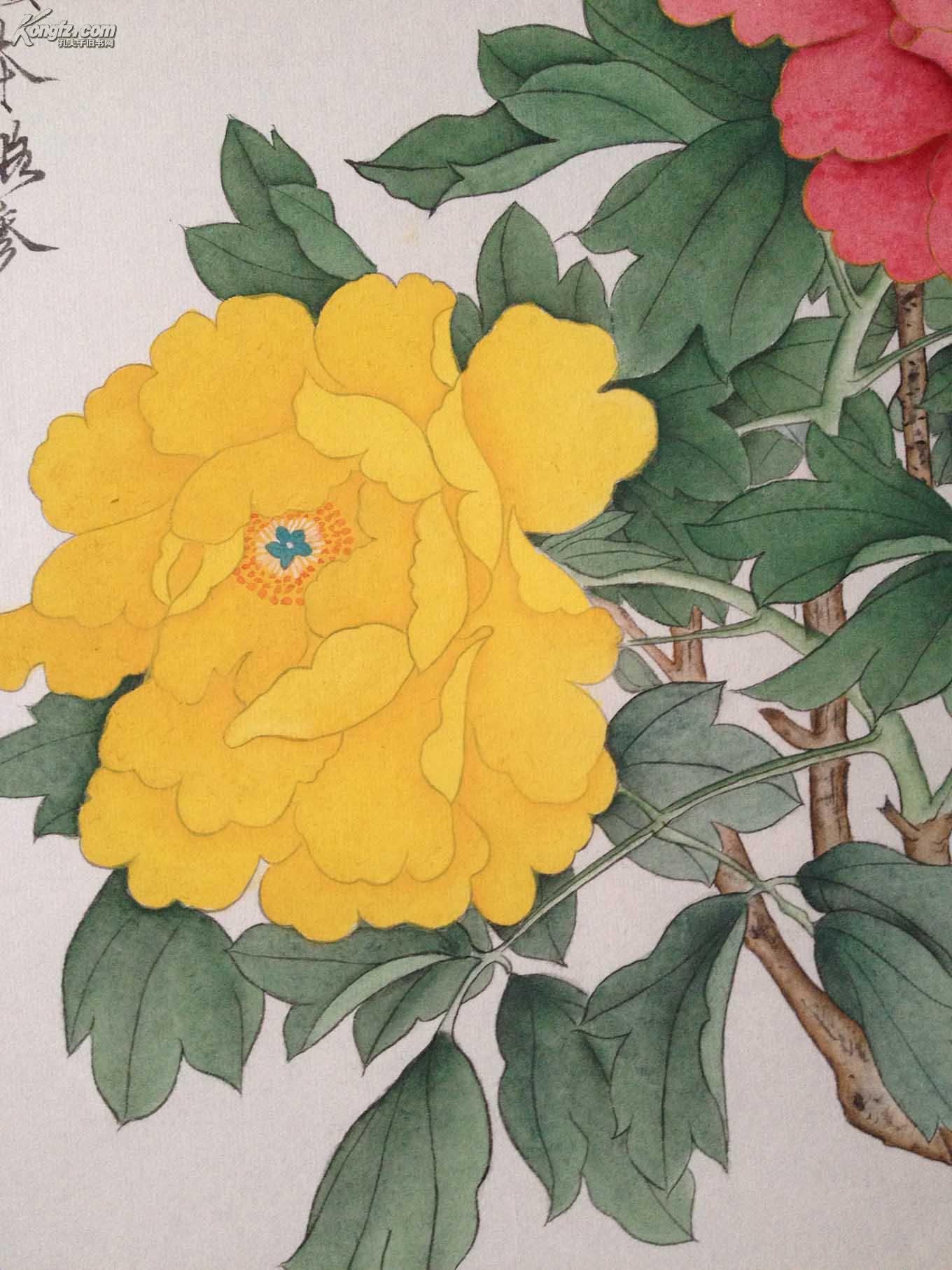 于非闇工笔牡丹富贵图(包手绘)!