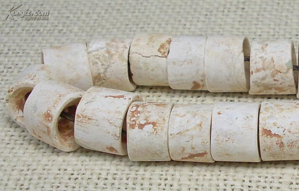 夏家店文化 鸡骨白 玉珠子【商品保真 三包到代】 拍品编号:15545619