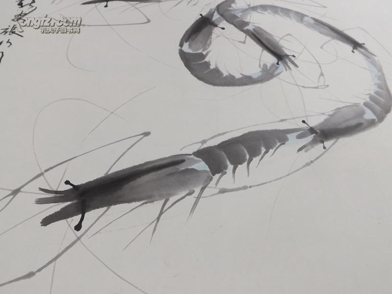 著名油画家彭彬创意作品寿虾图(庆祝郭青同志百岁诞辰)