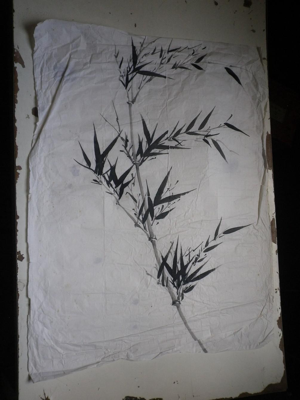 无款宣纸水墨画 竹 11张