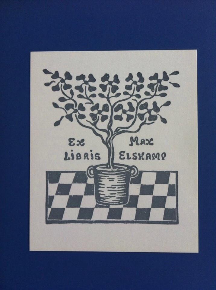 木刻版画藏书票原作比利时象征派诗人max elskamp藏书票《幸运草》