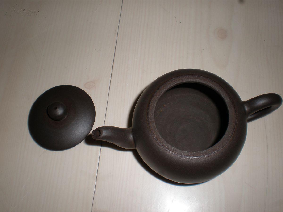 名家紫砂壶谈碧云制底款纯手工原矿泥黑泥圆球已有包浆的一把紫砂壶有