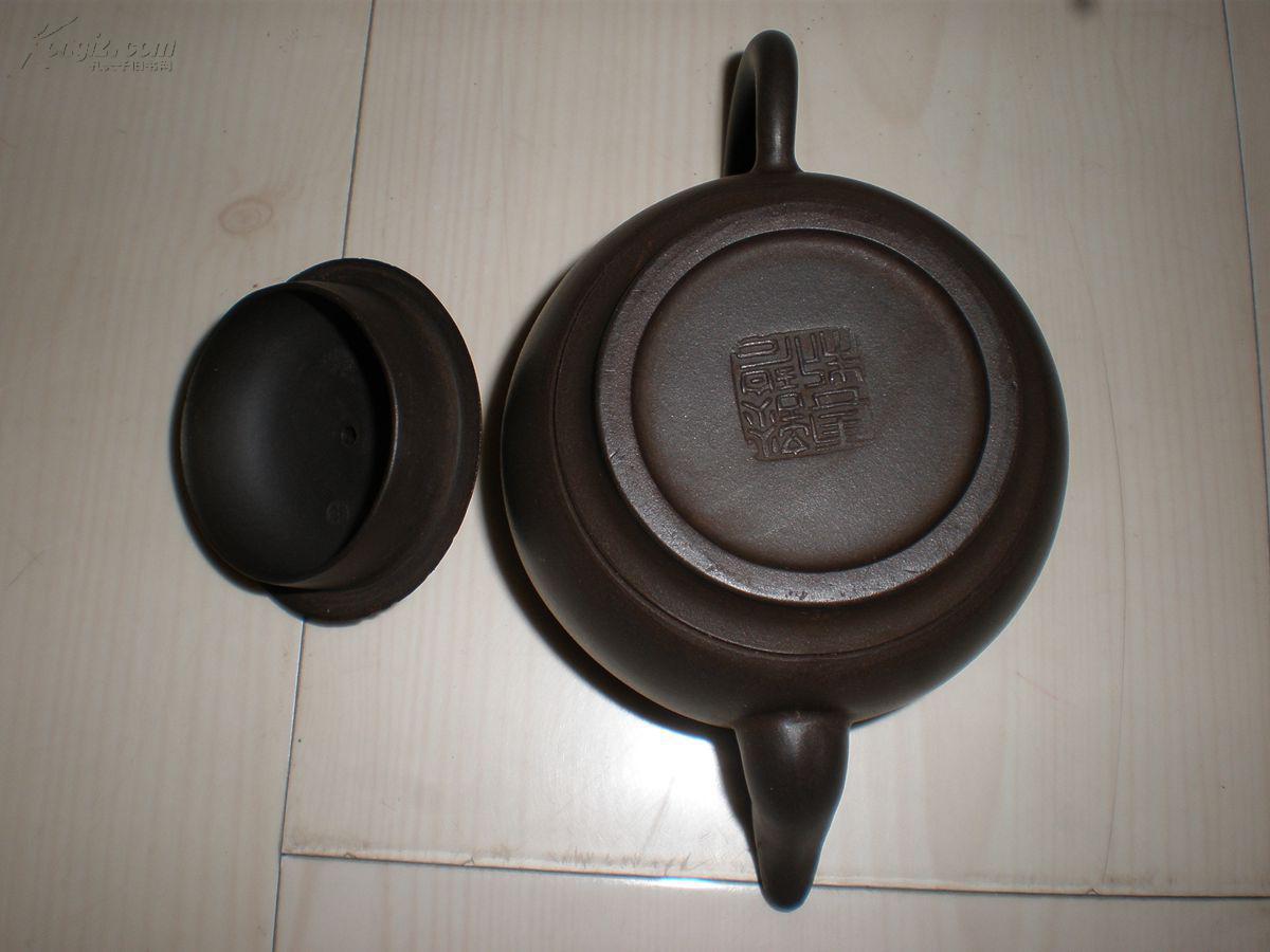 名家紫砂壶谈碧云制底款纯手工原矿泥黑泥圆球已有包浆的一把紫砂壶有