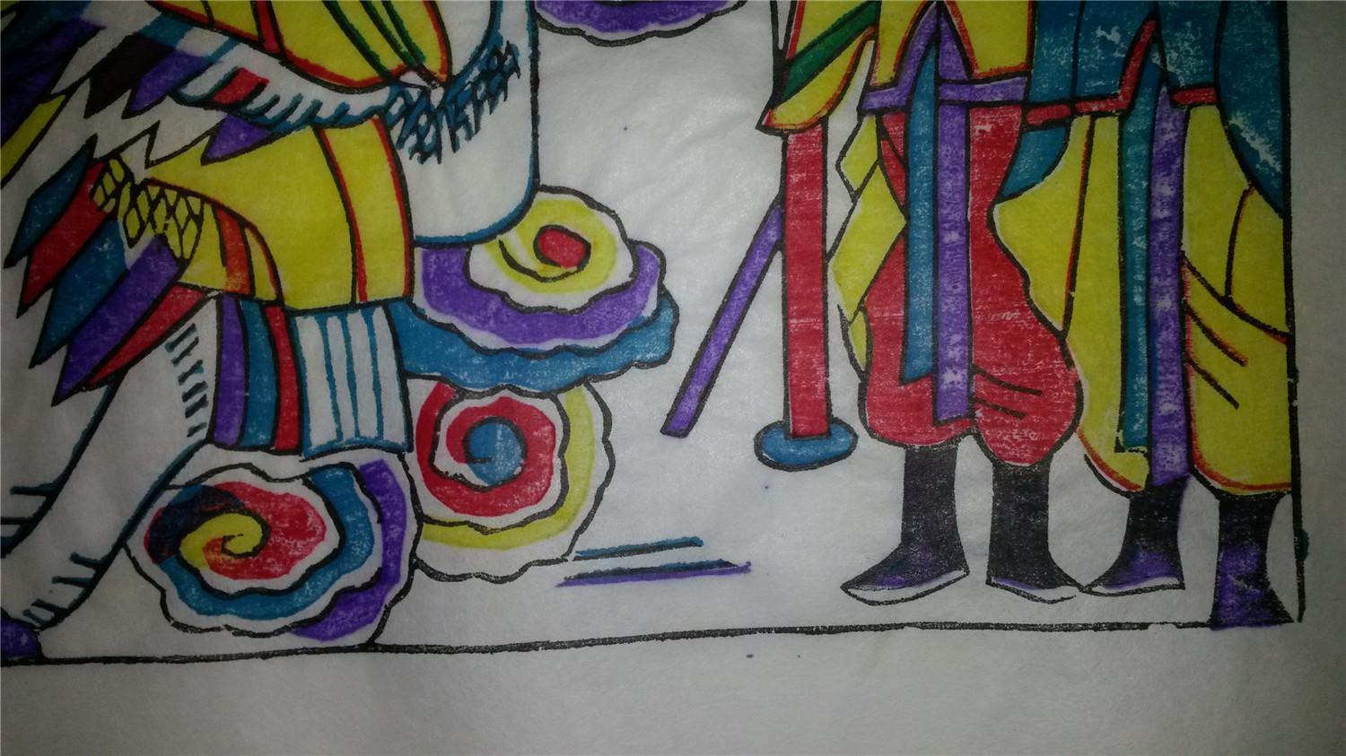 清代孤本戏曲木刻木版年画版画*三霄娘投纣黄河阵*值得收藏