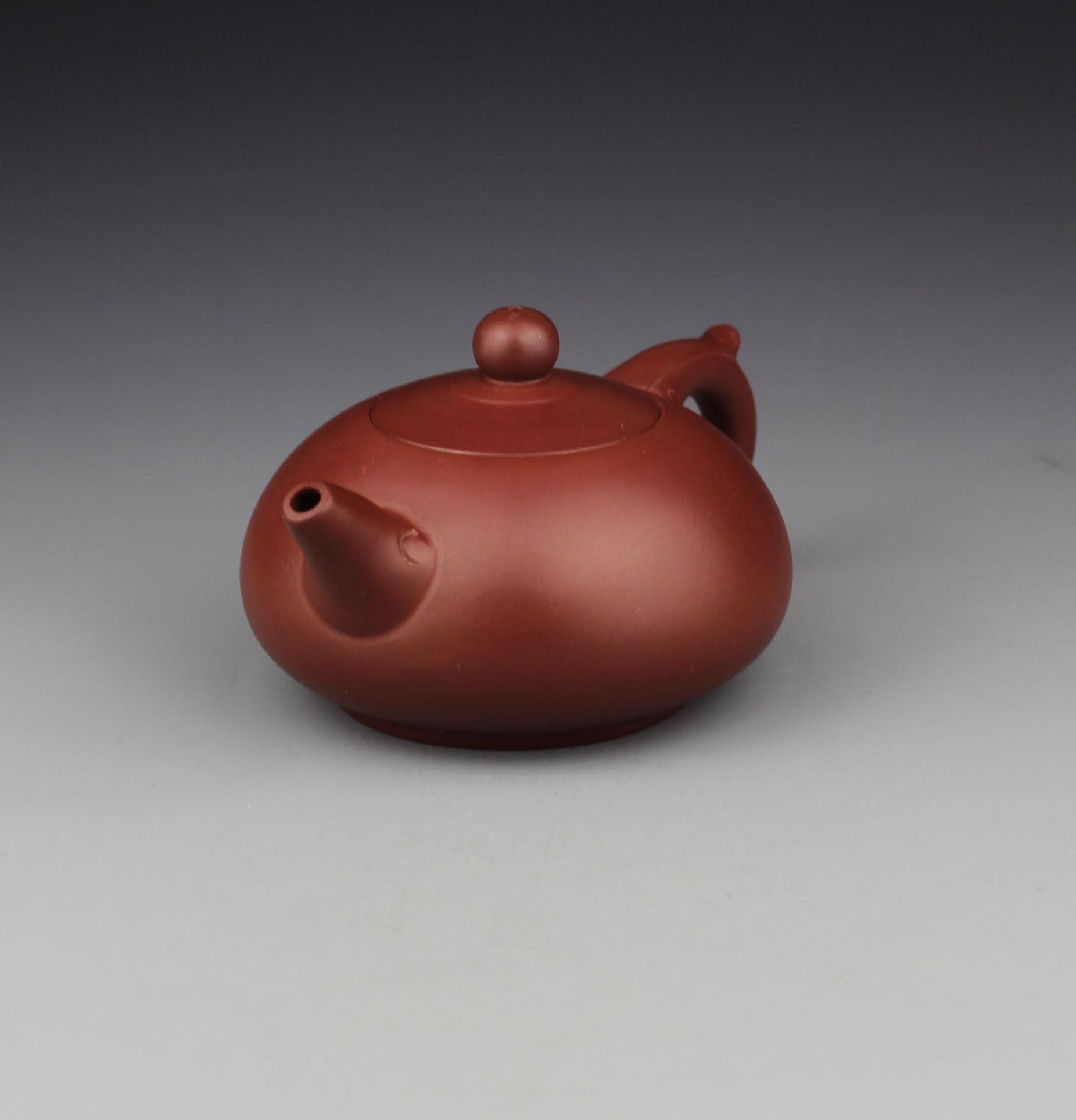 宜兴紫砂壶 周国君 原矿鸡血红泥 乳玉壶【附作者保真证书及作品照片