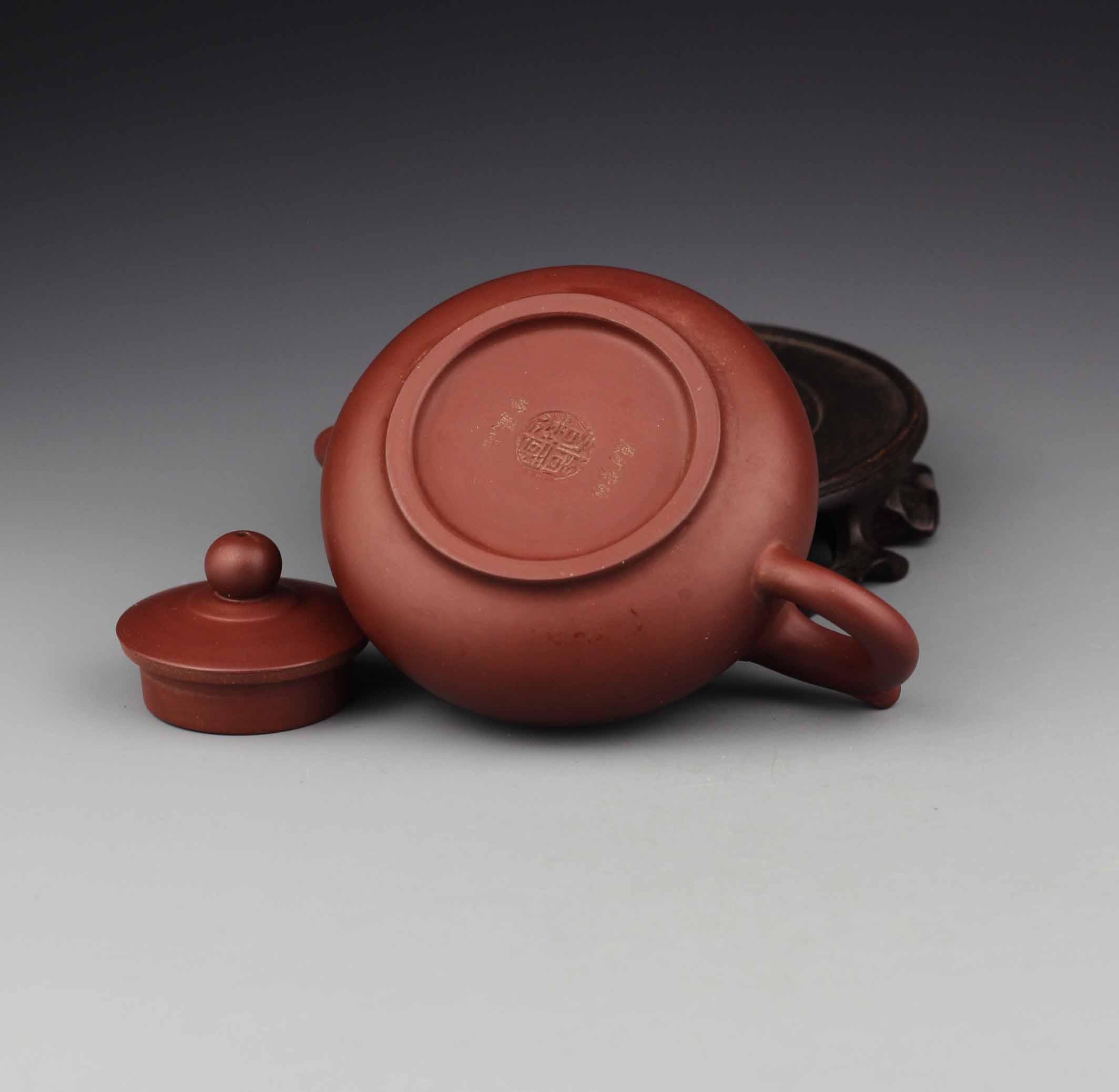 宜兴紫砂壶 周国君 原矿鸡血红泥 乳玉壶【附作者保真证书及作品照片