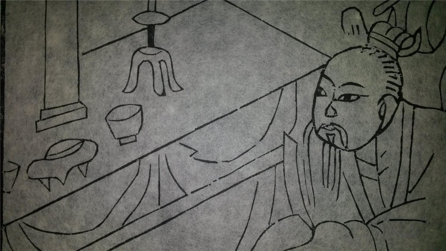 名家早期老木刻木版年画版画*历代帝王图之商朝*值得收藏