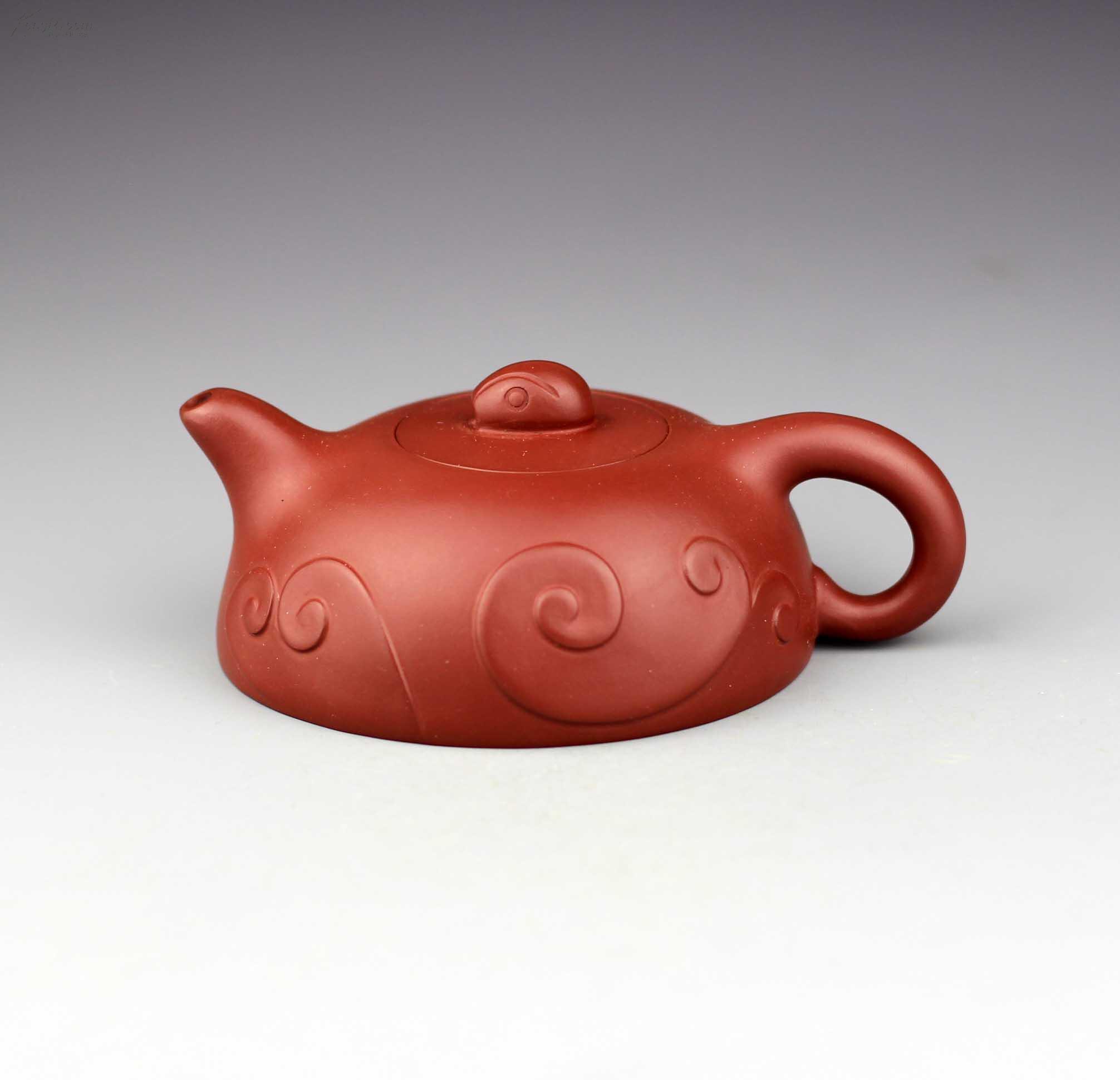 宜兴紫砂壶周国君祥云壶附作者保真证书及作品照片