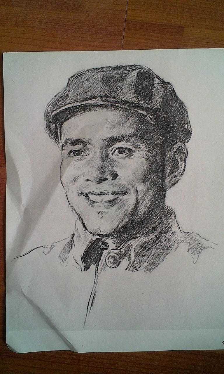 1977 年素描 工人出身的技术员 侯一民 画