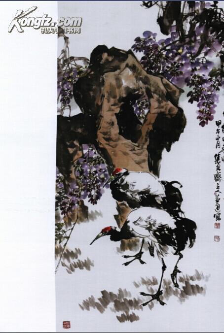 现当代名家画范胡益通写意紫藤