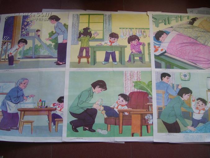 幼儿园看图讲述教育挂图:一个小宝两个样(对开3张6幅,全彩色挂图)