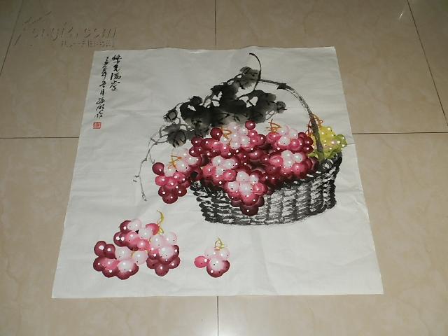 孙明葡萄画紫光满堂6968cm