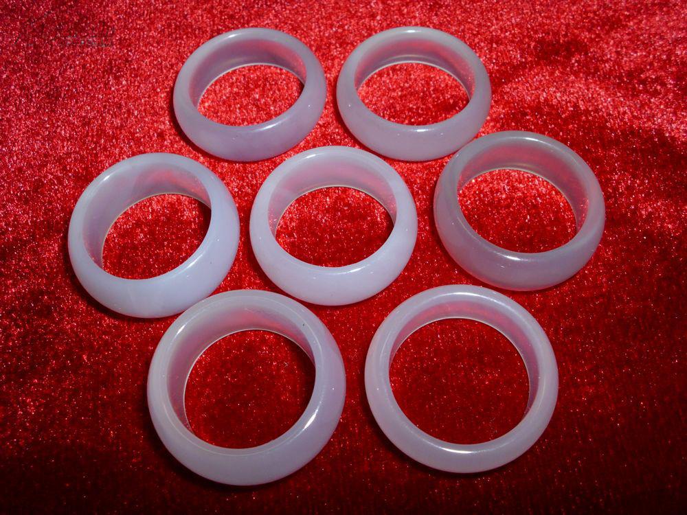 玛瑙戒指 白色半透明指环 耳环项链男式男款首饰手指