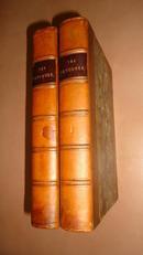 1854年- THACKERAY- THE NEWCOMES 萨克雷名著《纽卡姆一家》极罕见第一版 3/4真皮善本2册全  RICHARD DOYLE48桢整页钢板画及大量文内插图