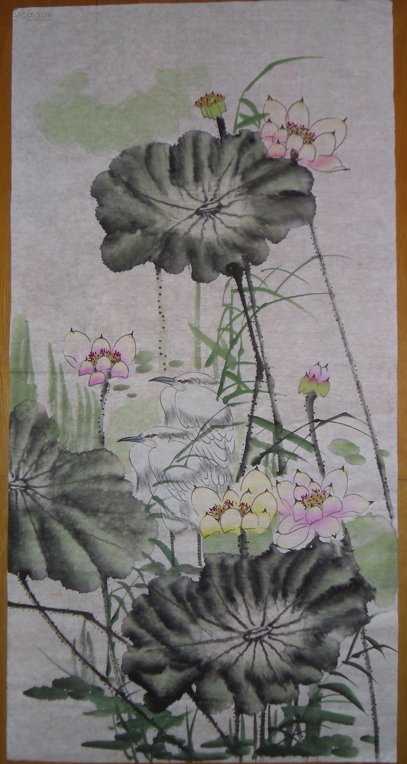 手绘真迹国画:无款花鸟画4 四尺全开