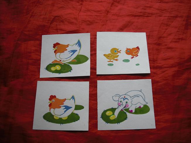 《花花和皮皮(谁的蛋)》2本共8张原稿图片