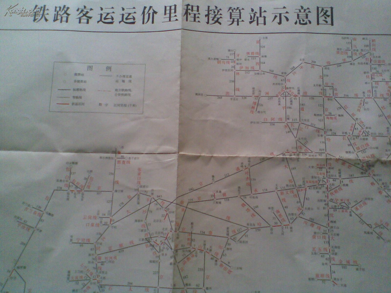 铁路客运运价里程接算站示意图