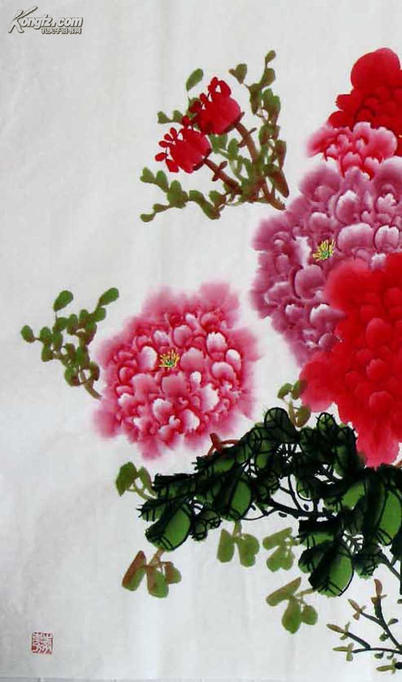 李东方国画六尺写意牡丹精品《春风得意》◆◆◆1722