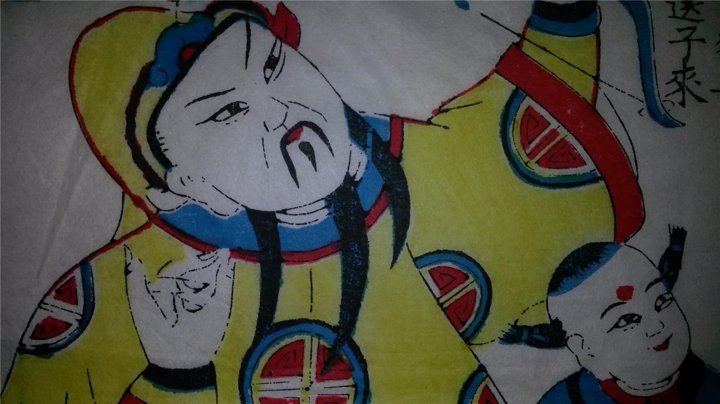 杨家埠木版年画版画大全之023*张仙是圣神