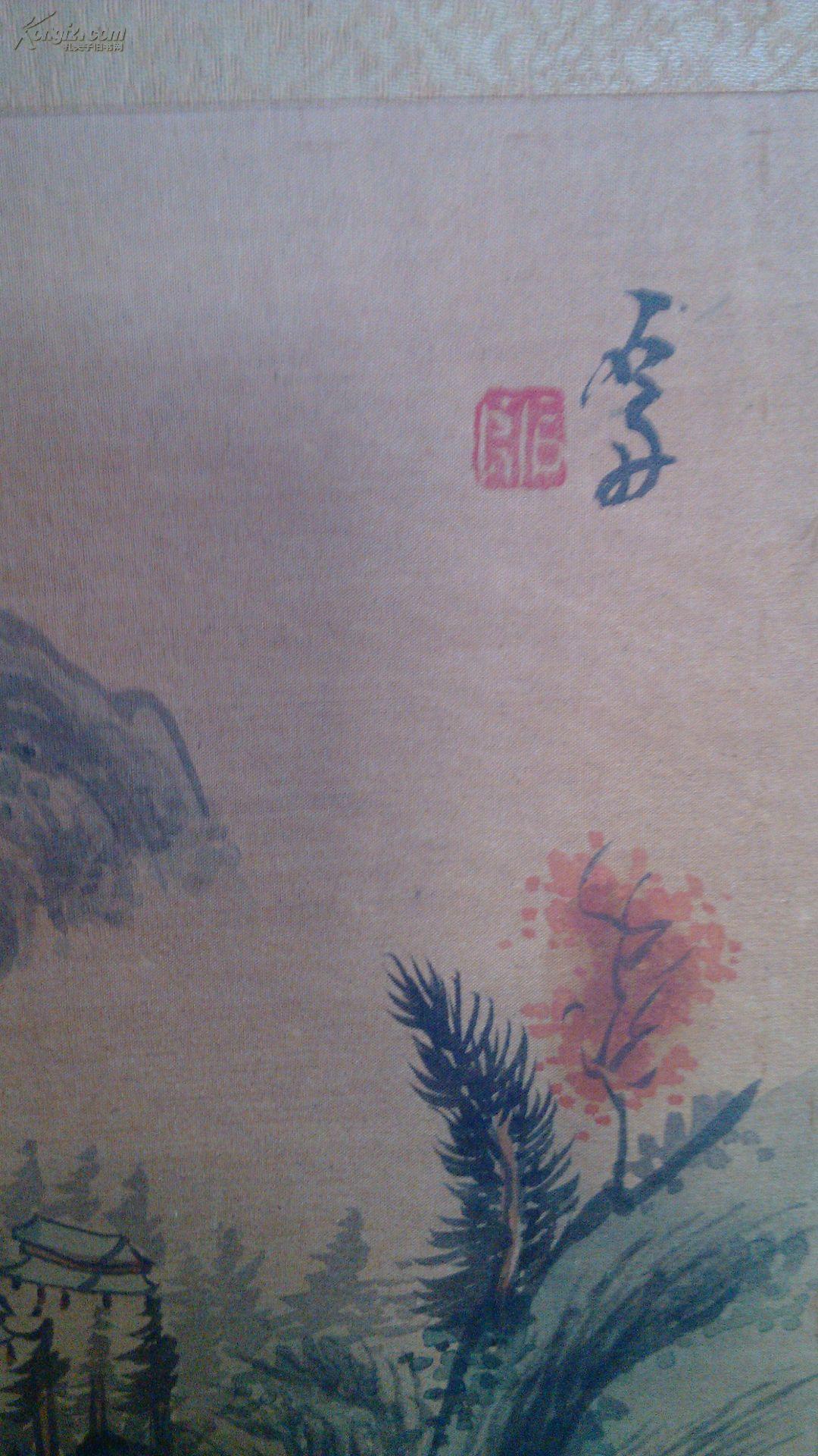 【日本回流】《石舟》作山水人物立轴 绢本 拍品编号:18433746