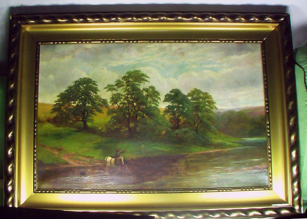 乔治科尔1873年油画林溪小憩英国19世纪名画家georgecole装裱镶框