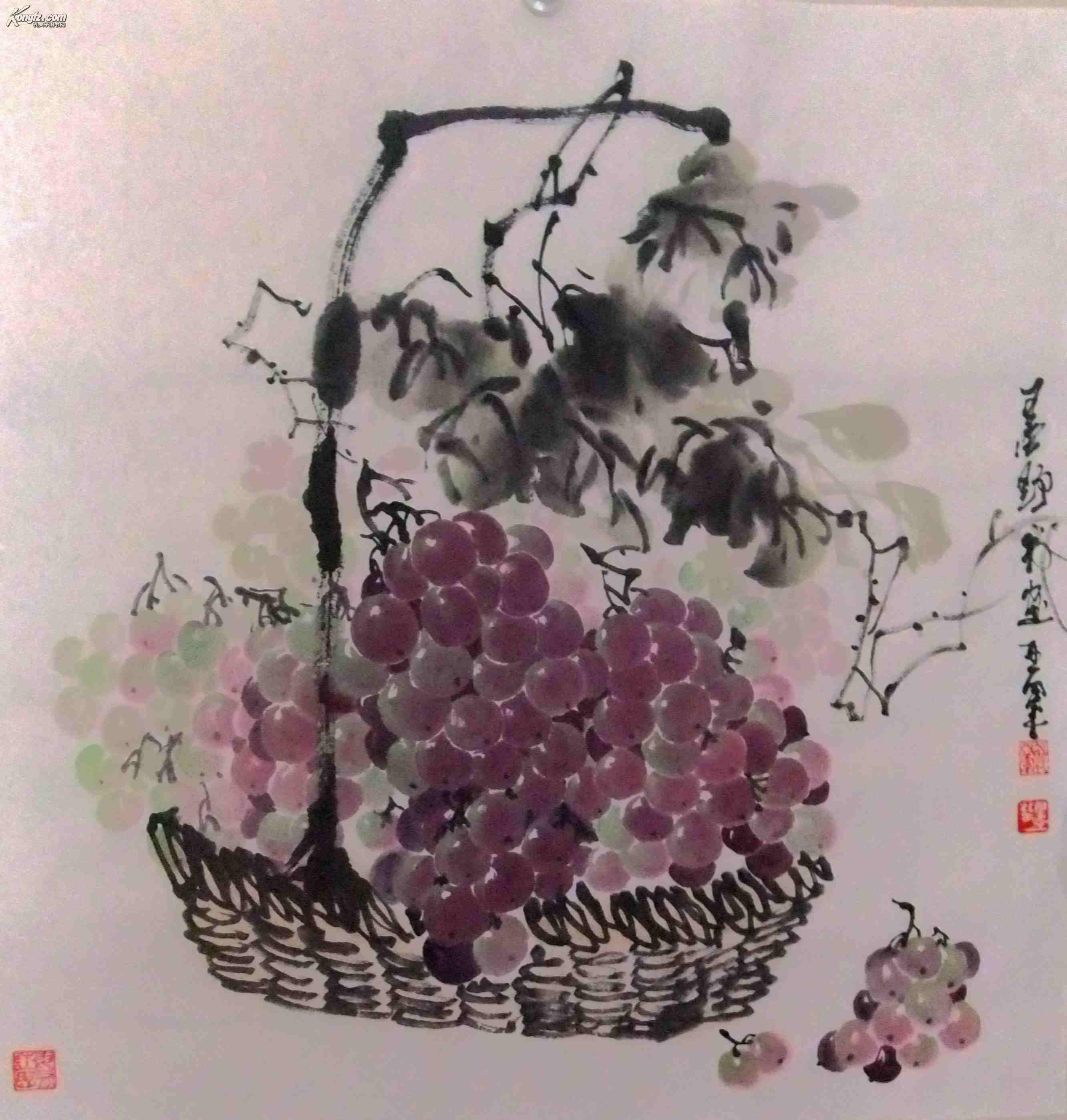 国画 葡萄 斗方 未裱 拍品编号:16416130