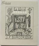 藏书票荷兰早期线刻版书柜与照相机