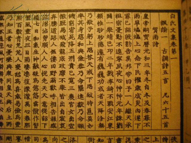 四部丛刊 上海商务印书馆缩印江南图书馆藏日本活字本 《白氏长庆集》