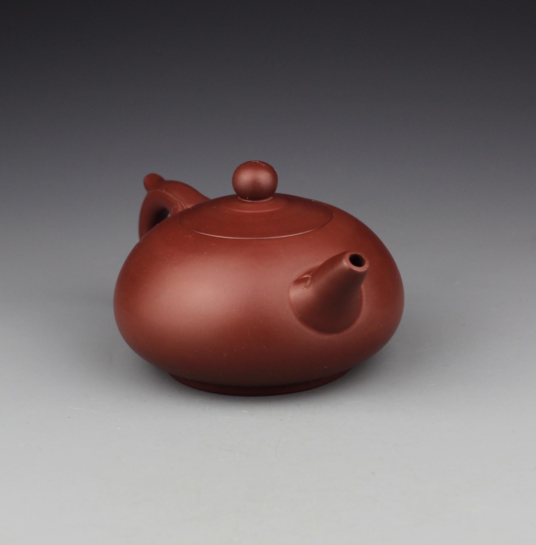 宜兴紫砂壶 周国君 原矿鸡血红泥 乳玉壶【附作者保真证书及作品照片