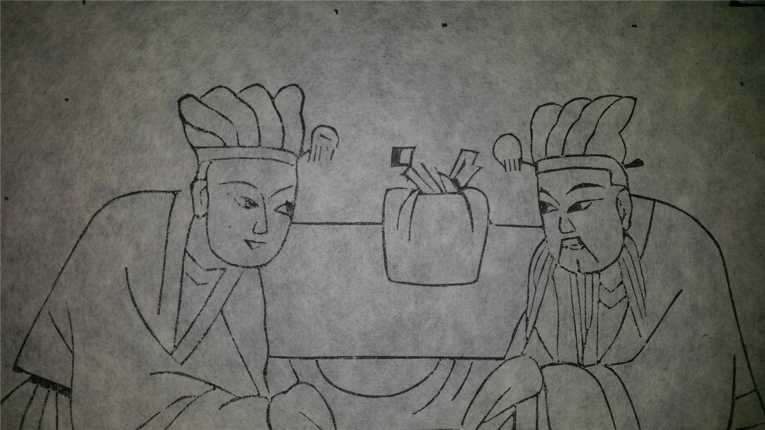 名家早期老木刻木版年画版画*历代帝王图之唐虞*值得收藏