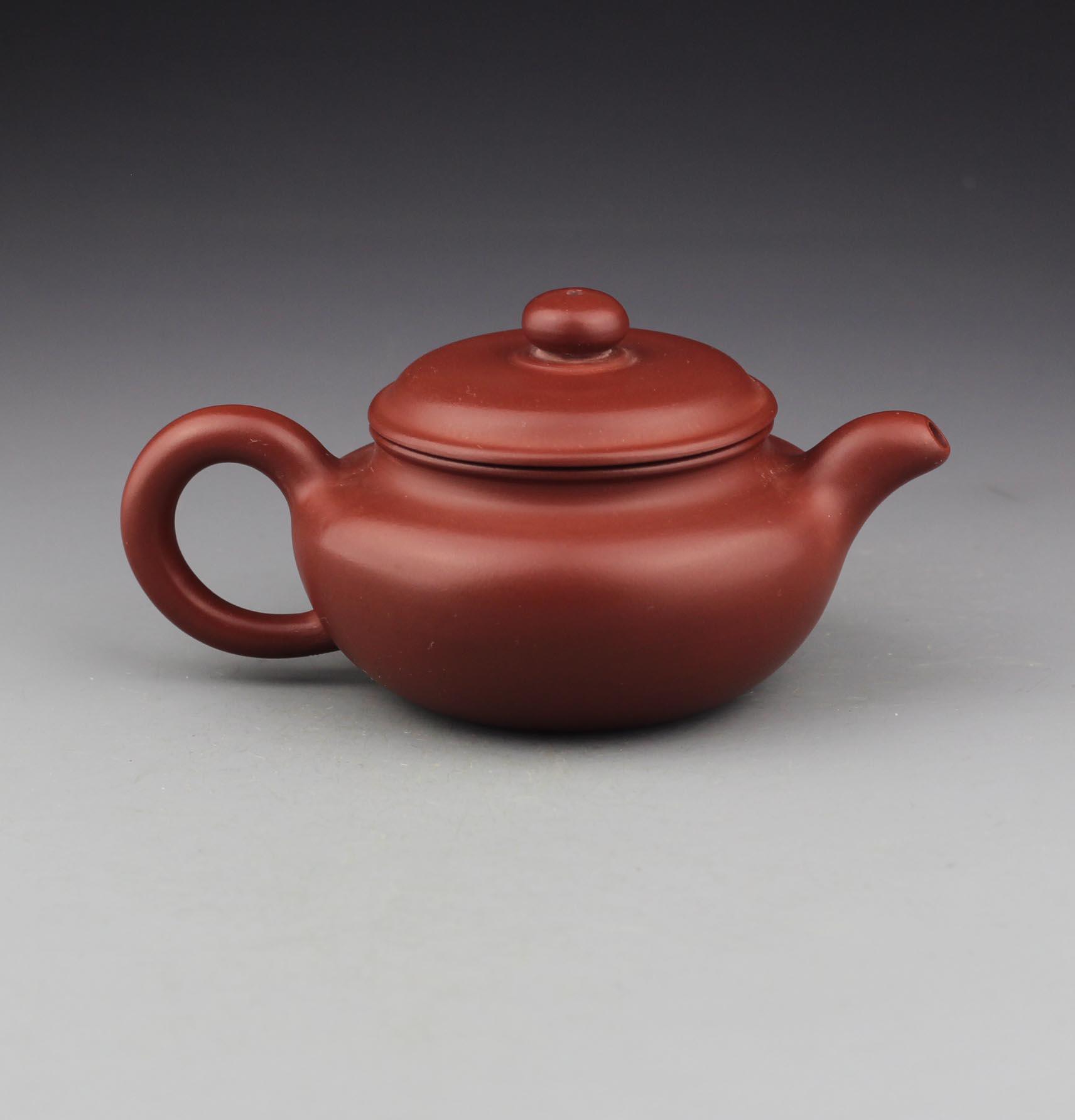 宜兴紫砂壶 品 周国君 原矿鸡血红泥 仿古壶【附作者保真证书及作品