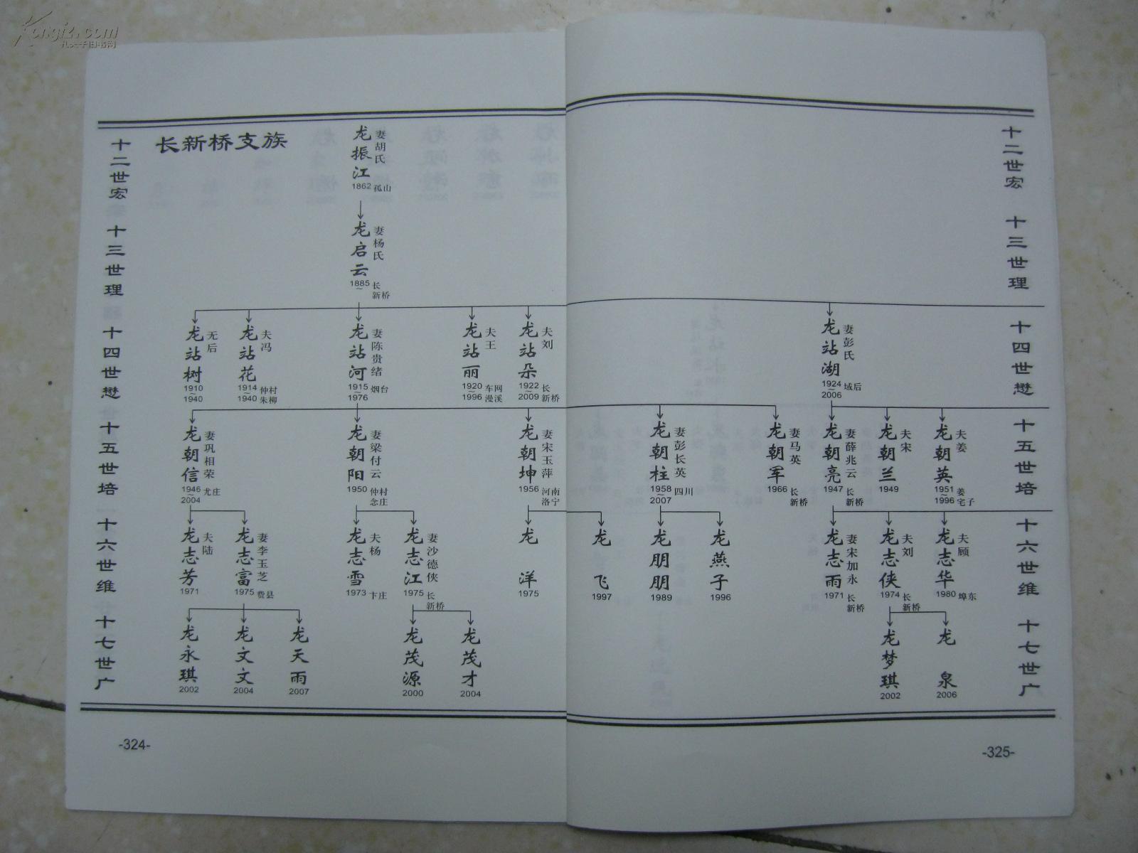 龙氏族谱(卷一至卷七,共7本,有:税郭龙氏赵村支族,临沂岚山区枣沟头镇